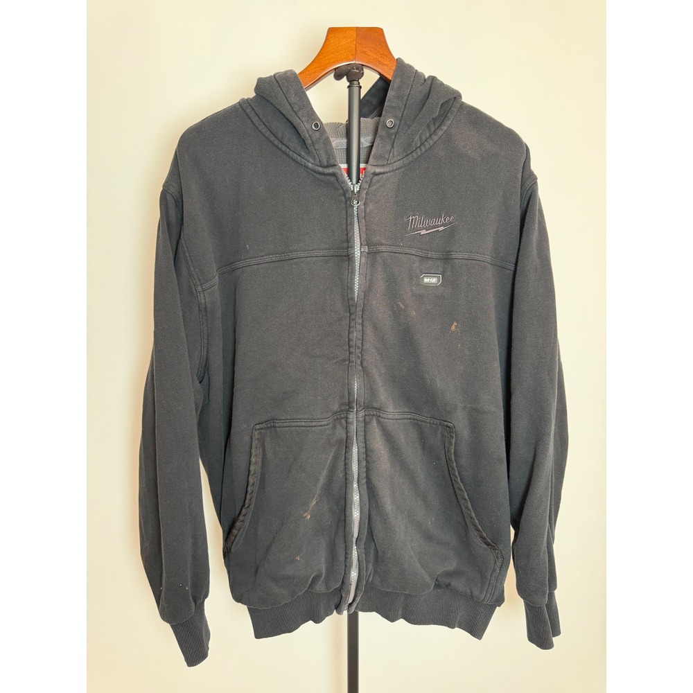 Milwaukee M12 Heated Gear Full Zip Hoodie Black Waffle Knit Thermal Mens 2X - Picture 1 of 8